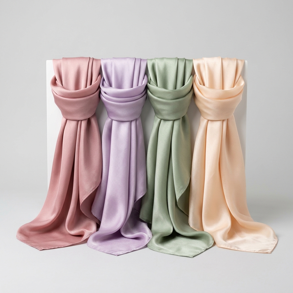 Dört Mevsim İpek Kraş Şal & Eşarp — Pastel Çoklu